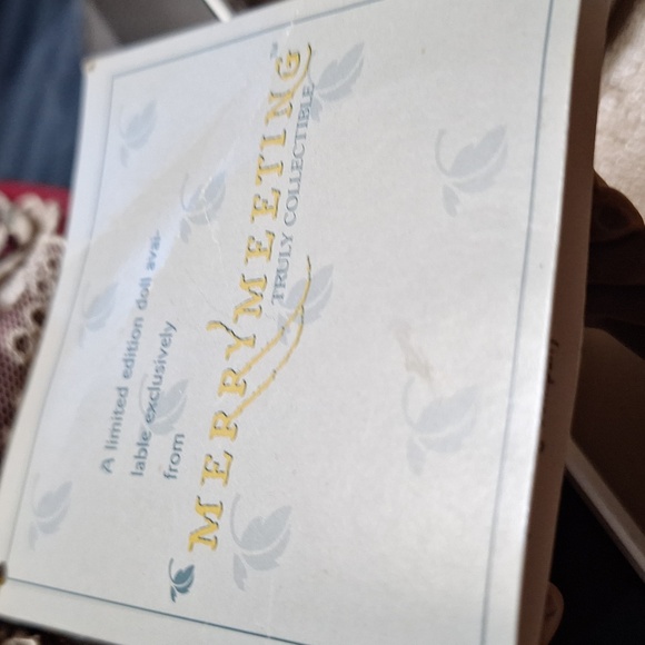 Antiqiu Quilted Cream and Red Doll Dress - Picture 4 of 5